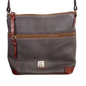 Dooney & Bourke Taupe Pebble Grain Leather Crossbody Blemish